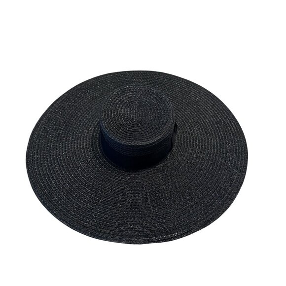 NWT Eric Javits Bey Black Flat Brimmed Hat Women\'s One Size OS main image 6